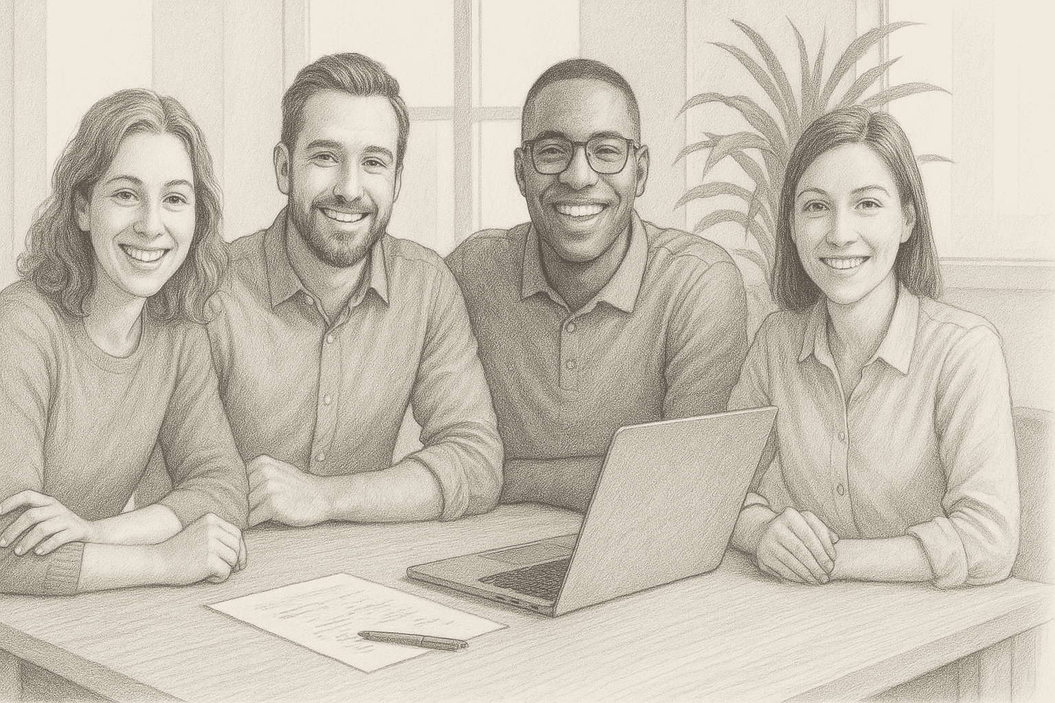 One of the friendly teams for an eariler project at BlogLogistics in a bright office, ready to help with WordPress design, website development, and hosting support.